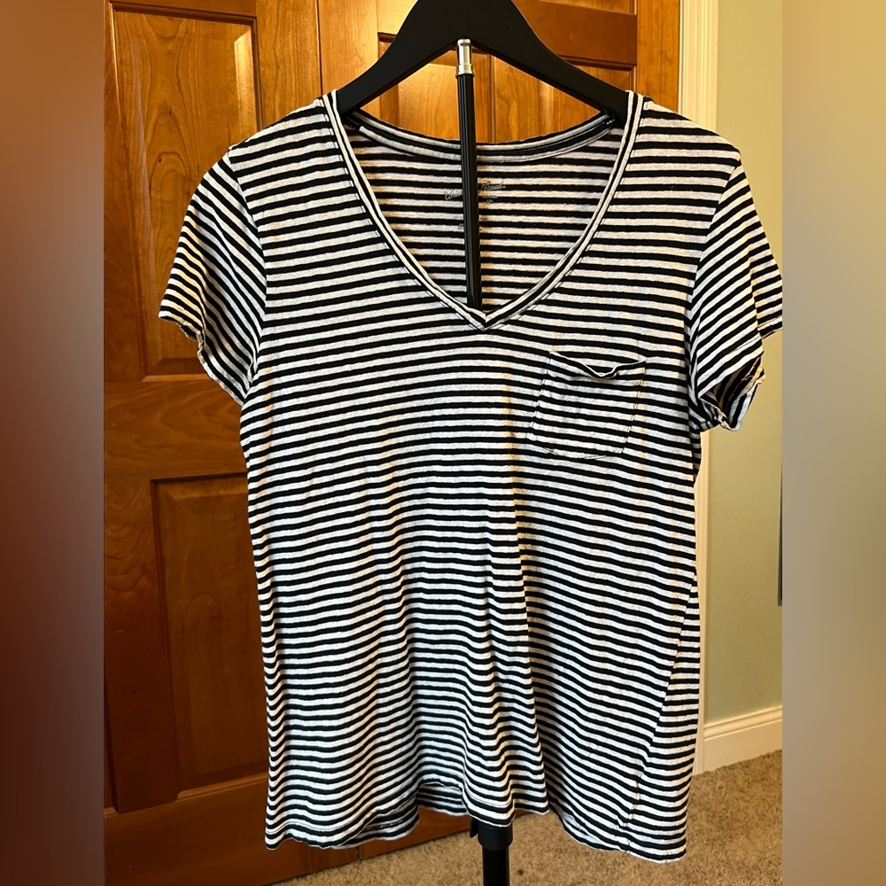 Striped V-Neck Women’s Tops